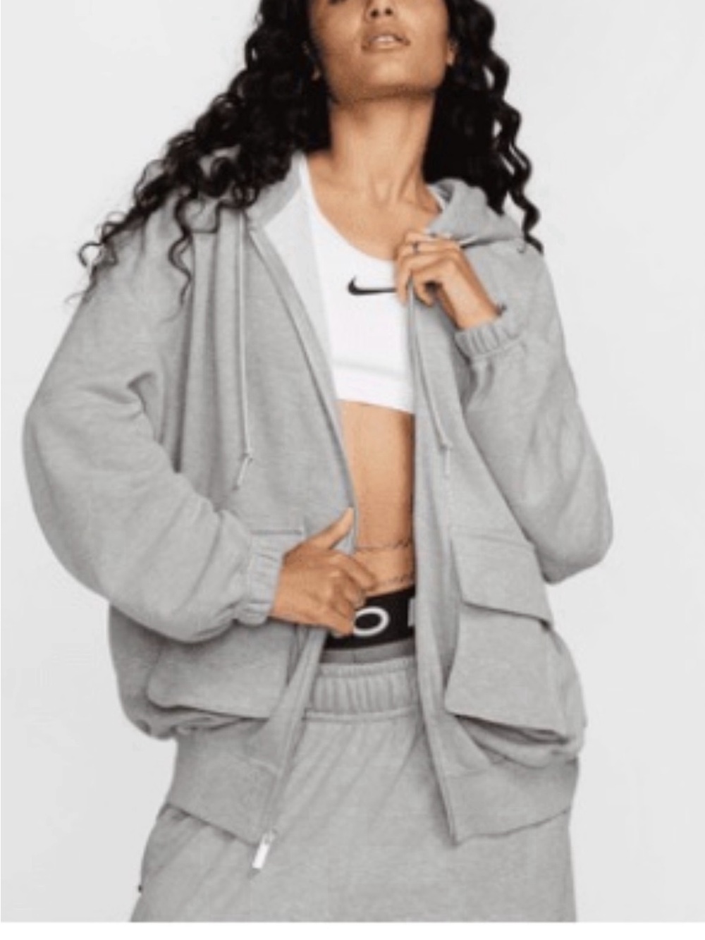 Nike Set Oversized Gray Hoodie & Cargo sweatpants Size L